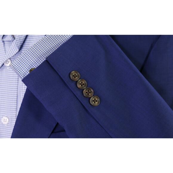 Alton Lane Tailored Fit Royal Blue Wool 2-Btn Blazer Jacket 42S +Pocket Square - Picture 6 of 9
